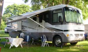 Big Rigs at  McLear's Cottage Colony and Campground, Black Lake, New York