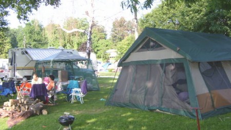 Tenting at McLear's Cottage Colony and Campground, Black Lake, New York